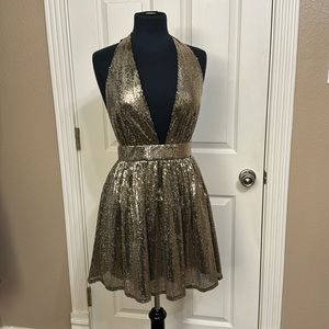 NWT! DO & BE Gold sequined dress